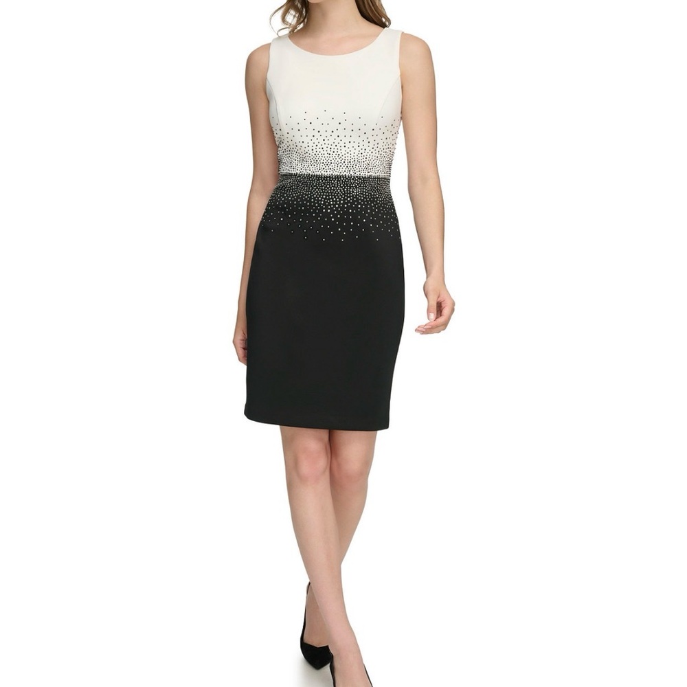 Elegant Women's Bling Colorblock Sleeveless Dress